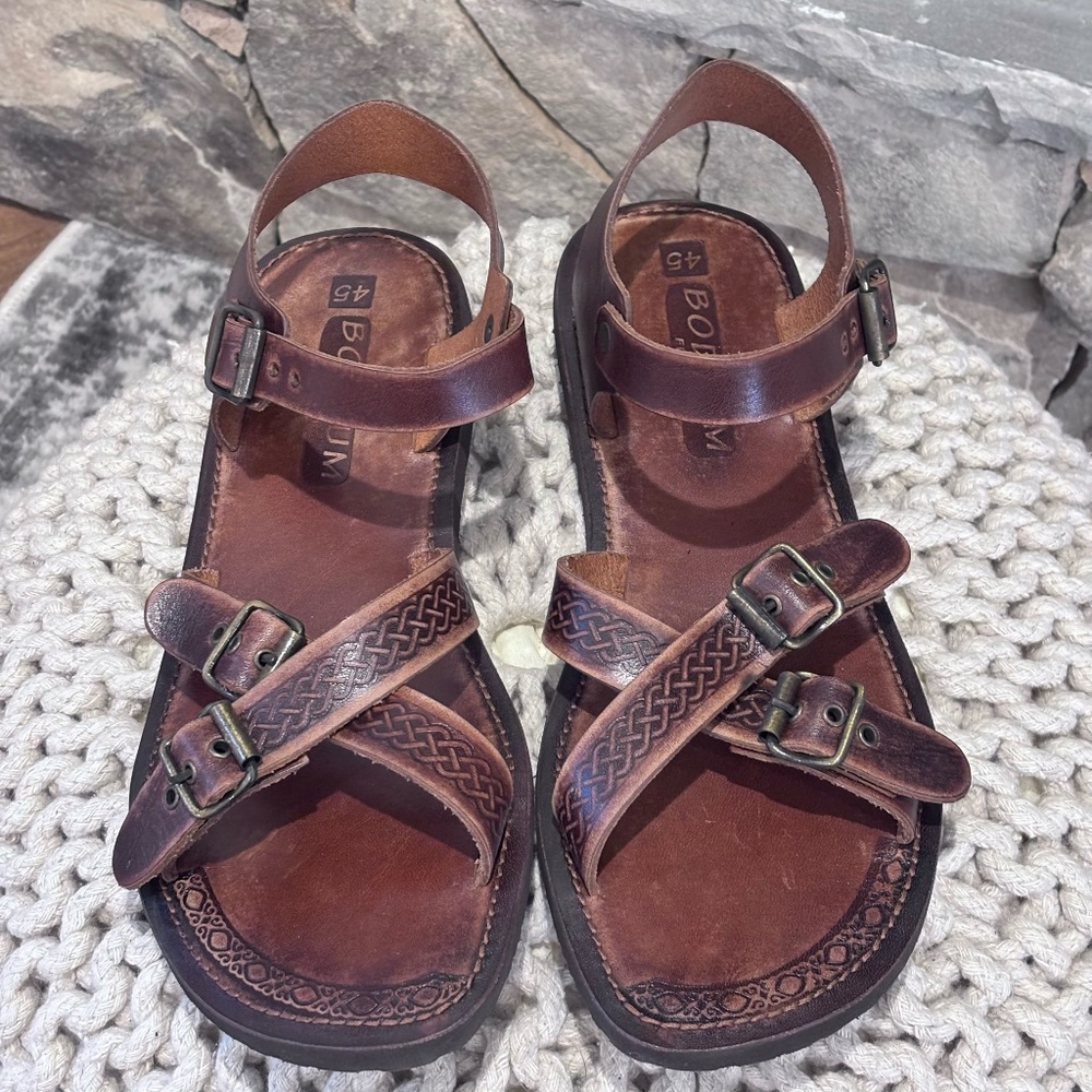 Bosa Bodrum ElYapımı Men's Handmade Leather SZ 45 (11-11.5 US) Brown Sandals EUC